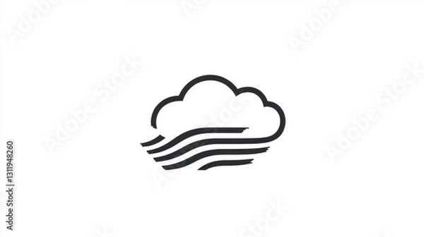 Obraz Abstract cloud and waves graphic design