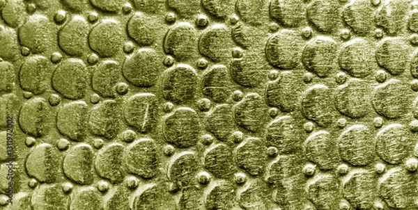 Obraz Scratched bronze texture with round pattern. Abstract metallic background.