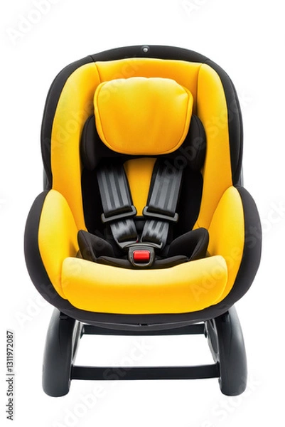 Fototapeta Isolated Yellow and Black Car Seat for Babies