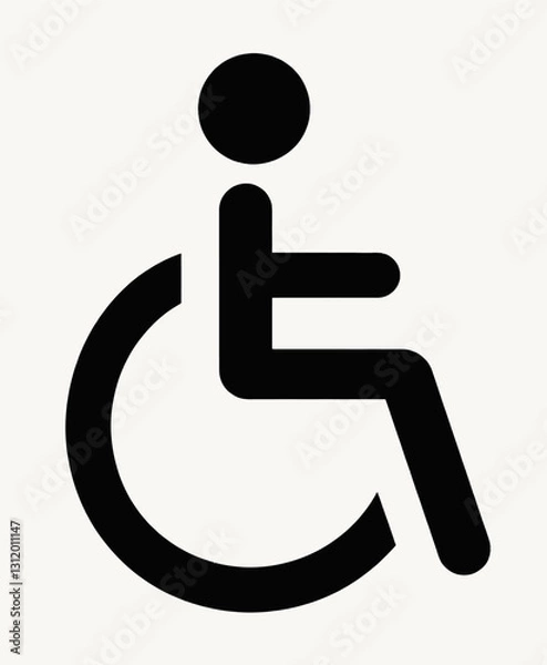 Obraz Black and white accessible wheelchair icon