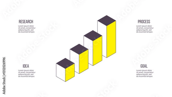 Fototapeta Business infographic template. Process chart with four options, steps. Vector chart.