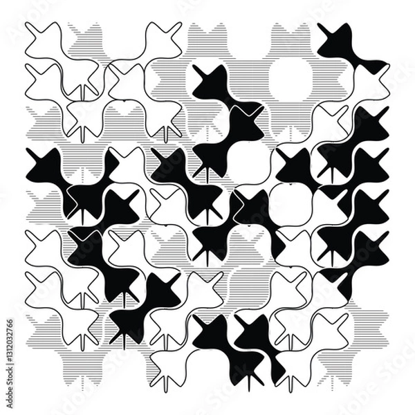 Fototapeta Creative vector art - Thumbtack Series II - Pattern 04. A unique, original, and completely random and unparalleled pattern design inspired by thumbtacks.