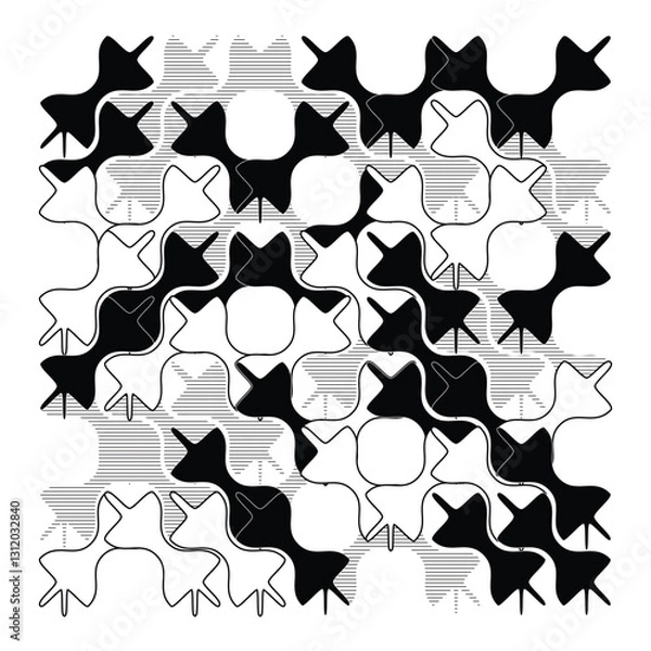 Fototapeta Creative vector art - Thumbtack Series II - Pattern 03. A unique, original, and completely random and unparalleled pattern design inspired by thumbtacks.