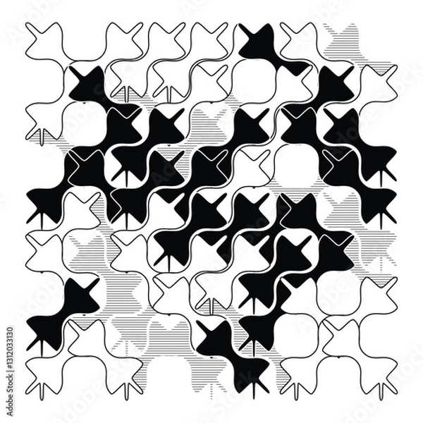 Fototapeta Creative vector art - Thumbtack Series II - Pattern 11. A unique, original, and completely random and unparalleled pattern design inspired by thumbtacks.