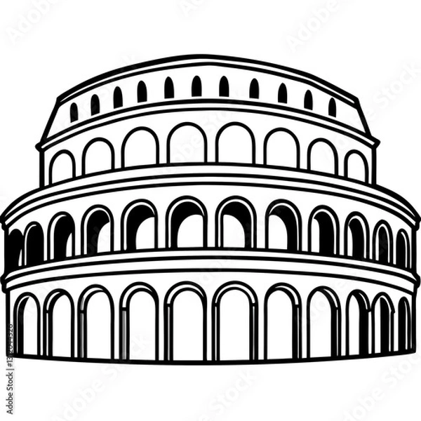 Obraz colosseum line art on white background 
