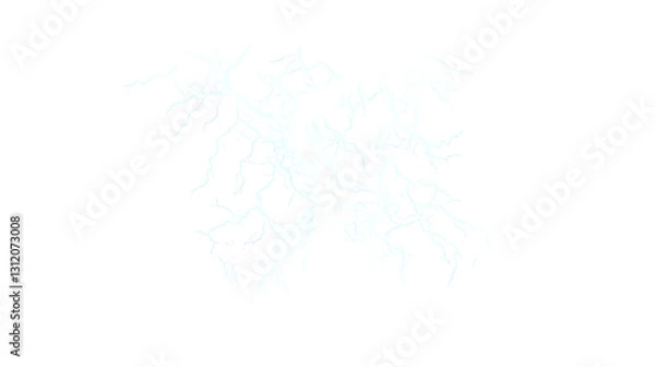 Fototapeta Abstract Lightning Bolts Isolated on White