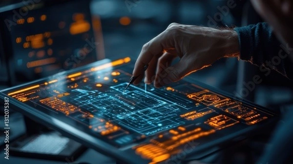 Obraz Holographic Digital Art Studio with Real Time AI Powered Visualization and Interaction   A Futuristic