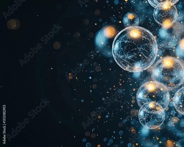 Fototapeta A symbolic representation of knowledge as glowing orbs of light.