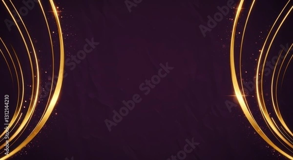 Fototapeta Luxury lines and gold lines on abstract banner background. Space for copying text. Luxury background, banner design style.