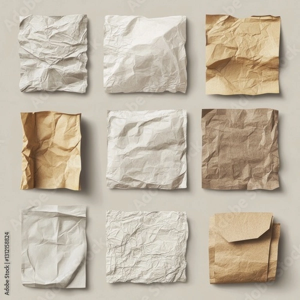 Fototapeta Crumpled Paper Textures