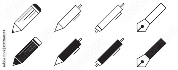 Fototapeta Pen Icon set with simple and modern design