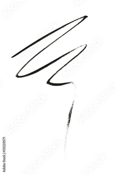 Fototapeta Black color eyeliner strokes on background