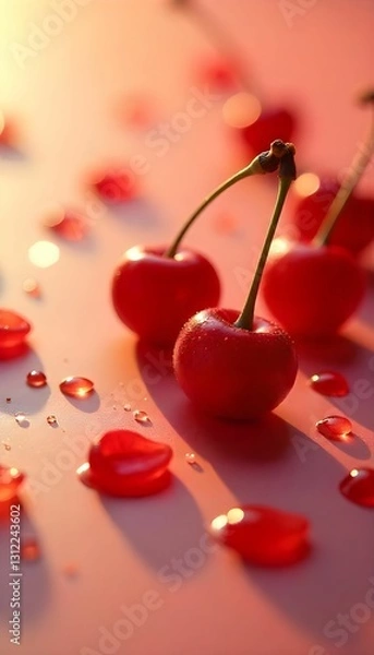 Obraz cherries on a white background