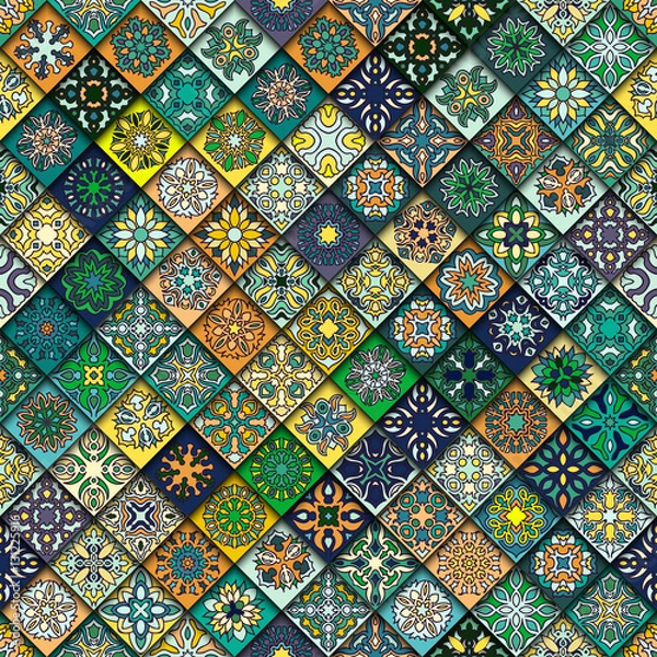 Fototapeta Seamless pattern. Vintage decorative elements. Hand drawn background. Islam, Arabic, Indian, ottoman motifs. Perfect for printing on fabric or paper.