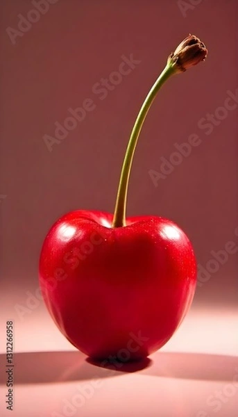 Obraz red cherries on a white background