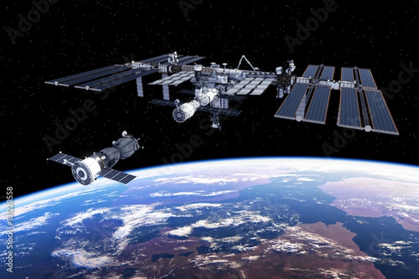 Obraz Spacecraft Docked To International Space Station