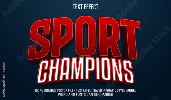 Obraz Sport Champions 3d editable text effect style