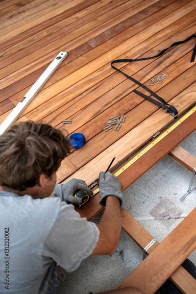 Fototapeta Deck construction in progress