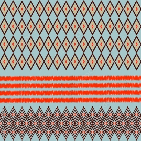 Obraz Ikat ethnic traditional seamless pattern on background.