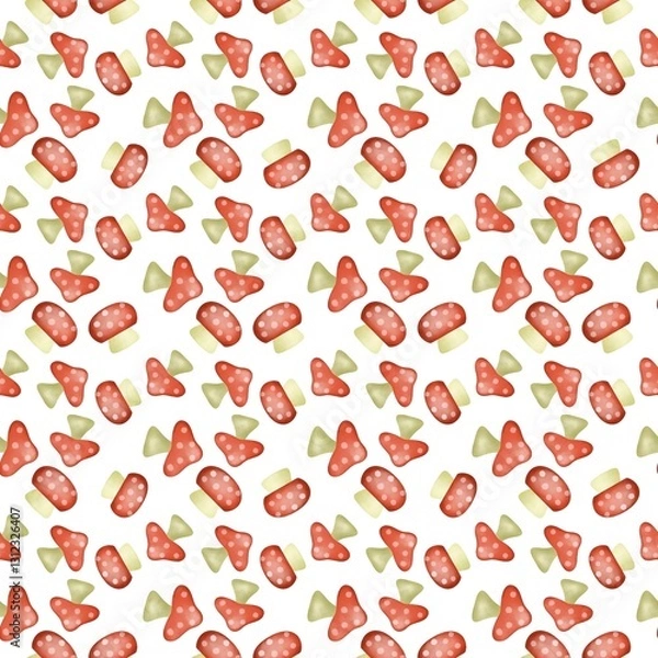 Obraz Mushroom seamless pattern on background.