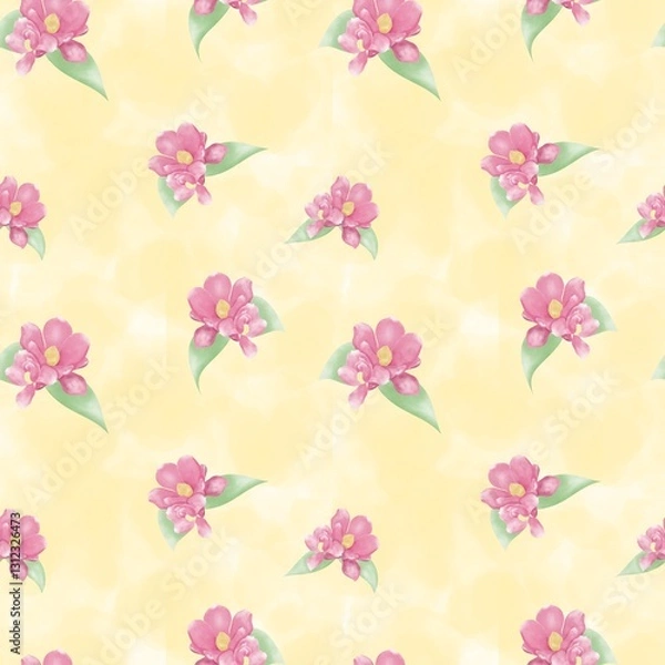 Obraz Seamless flowers art on pattern for background and backdrop.
