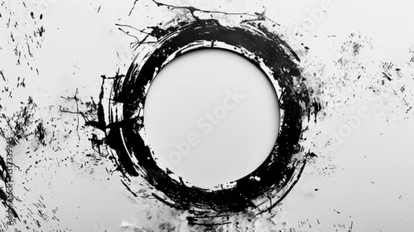Obraz Monochrome backdrop, compact central paint ring