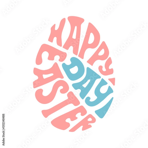 Fototapeta Text in egg shape. Happy Easter day