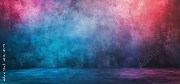 Fototapeta Vibrant textured wall in shades of pink and blue offering a colorful and atmospheric backdrop : Generative AI
