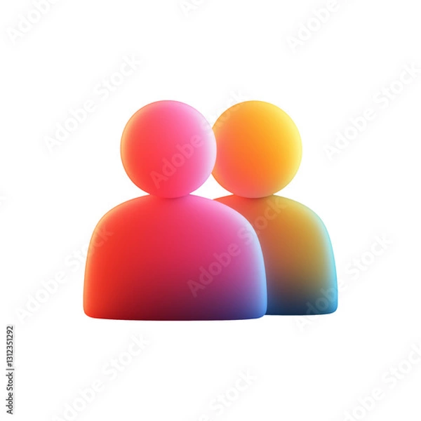 Obraz 3d user icon - 3D rendered teamwork PNG