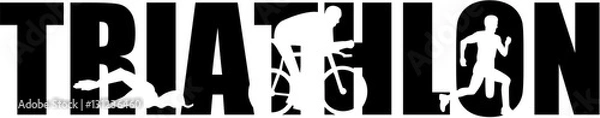 Obraz Słowo Triathlon z wycięciami