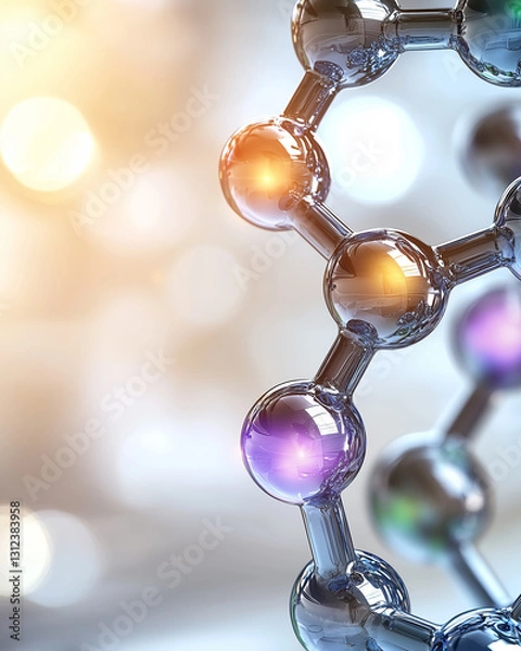 Obraz Futuristic Molecular Structure Concept, Innovative Scientific Research and Advanced Technology Visualization
