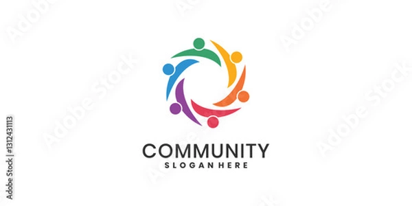 Fototapeta Community logo icon, social and network logo design template