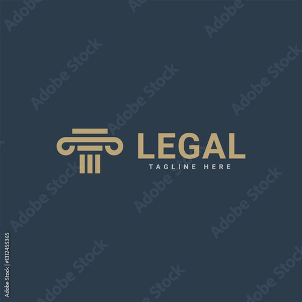 Fototapeta Law logo with pillars vector