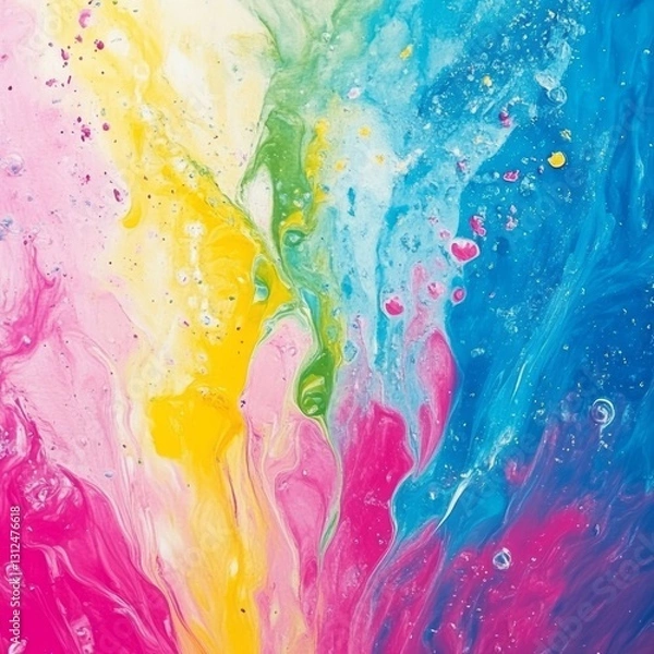 Fototapeta Colorful, Bright, Vibrant, and Abstract Watercolor-Style Background with an Artistic Touch, Generative AI