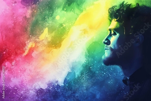 Fototapeta Colorful, Bright, and Vibrant Watercolor-Style Background with an Artistic Touch, Generative AI