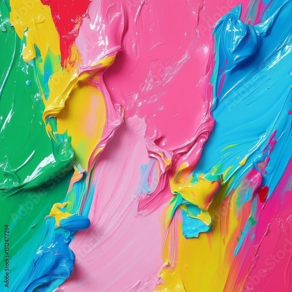 Fototapeta Colorful, Bright, Vibrant, and Abstract Watercolor-Style Paint Background with an Artistic Touch, Generative AI