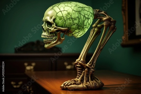 Obraz Skeleton lamp in a dark room