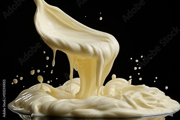 Obraz Sweet cream on a black background