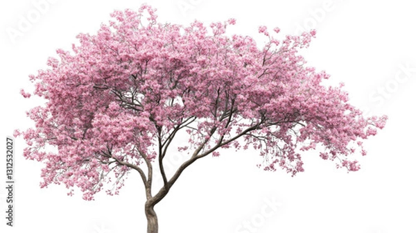 Obraz Blooming pink cherry blossom tree on transparent background