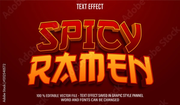 Obraz Spicy Ramen 3d editable text effect style