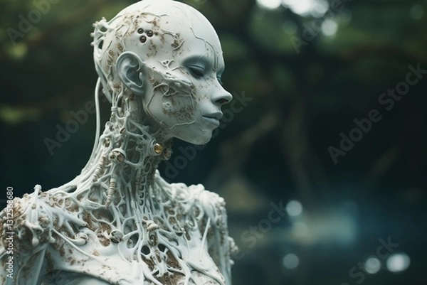 Obraz Cyborg prototype on a city street