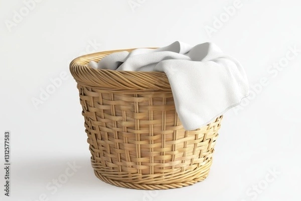 Obraz 3D Laundry Basket Isolated and White Background