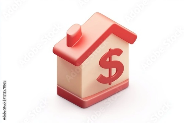 Fototapeta 3D Loan Icon Isolated and White Background