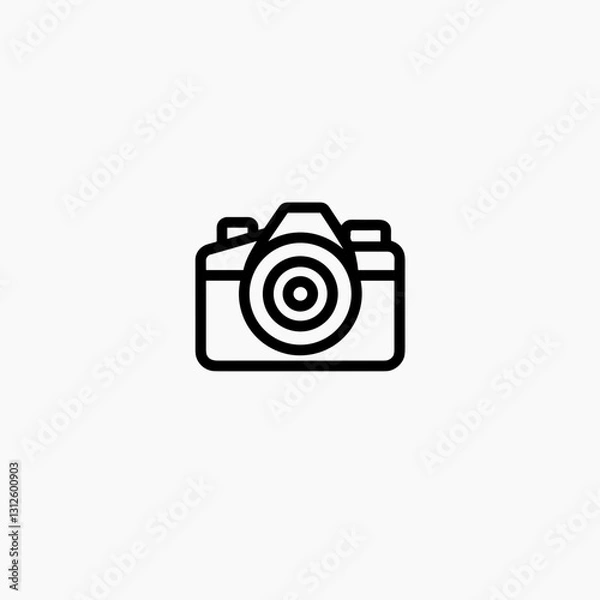 Fototapeta Camera icon in minimalist style on white background