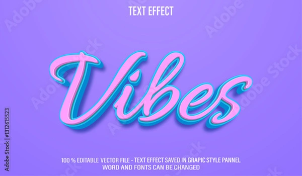 Obraz Vibes 3d editable text effect style