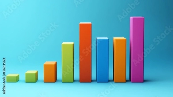 Obraz Cargo Container Bar Chart Rising Trends