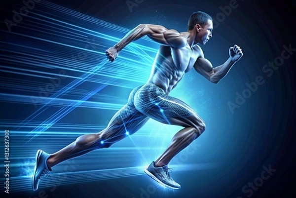 Fototapeta vector digital man running