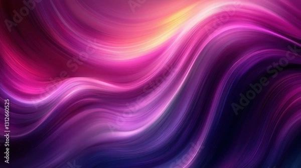Fototapeta Vibrant, flowing abstract with pink, purple, and yellow hues creating a dreamy effect