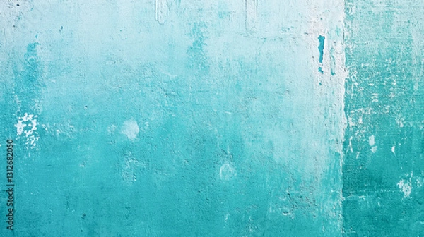 Obraz Textured turquoise abstract wall with peeling paint