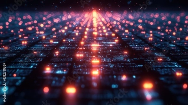 Fototapeta Futuristic digital pathway network